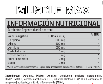 MUSCLE MAX  90 TABS ENA