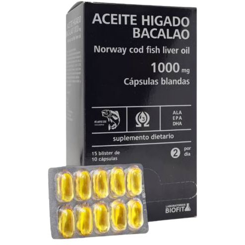 BLISTERA ACEITE HIGADO BACALAO BIOFIT - 150 comp