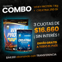 COMBO PROTEINA x 1KG + CREATINA x 250GRMS GENTECH (ENVIO GRATIS)