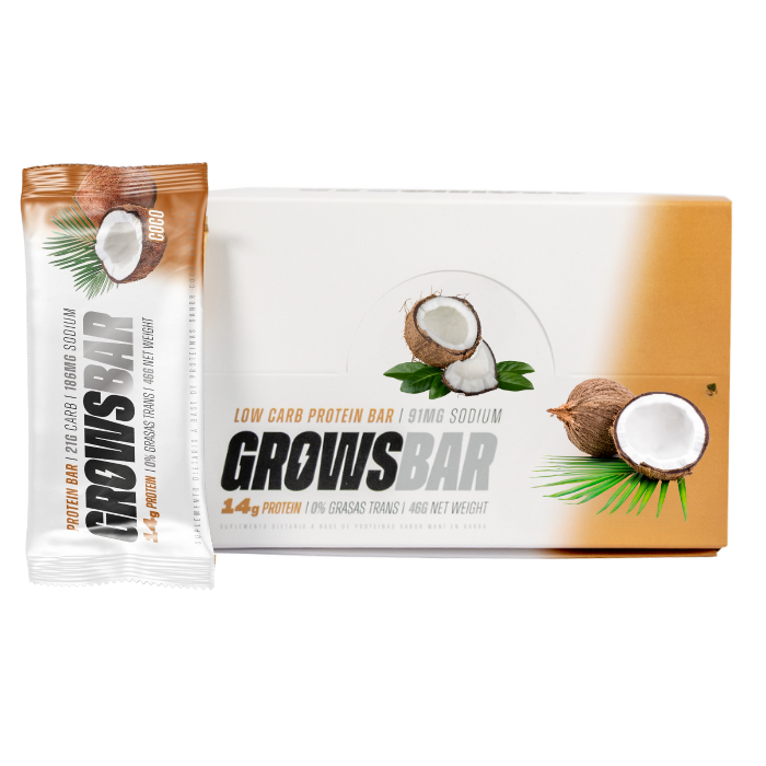 CAJA X 12 BARRITAS PROTEINA GROWSBAR CRUNCH- WORLD NUTRITION