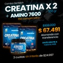 2 CREATINA 500GR + AMINO 7600 REGALO + ENVIO GRATIS GENTECH