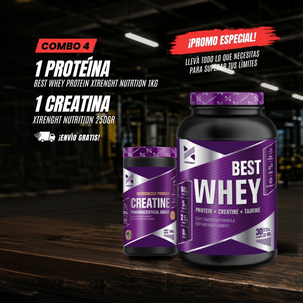 COMBO 4 - BEST WHEY + CREATINA XTRENGHT