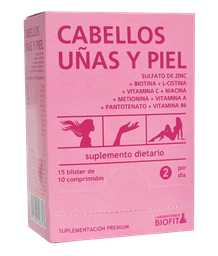 BLISTERA CABELLO UNAS Y PIEL 15 BLIS 10 COM BIOFIT