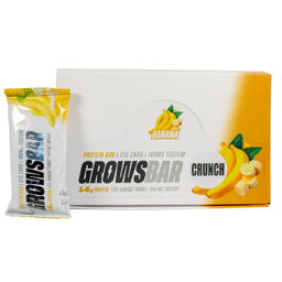 CAJA X 12 BARRITAS PROTEINA GROWSBAR CRUNCH- WORLD NUTRITION